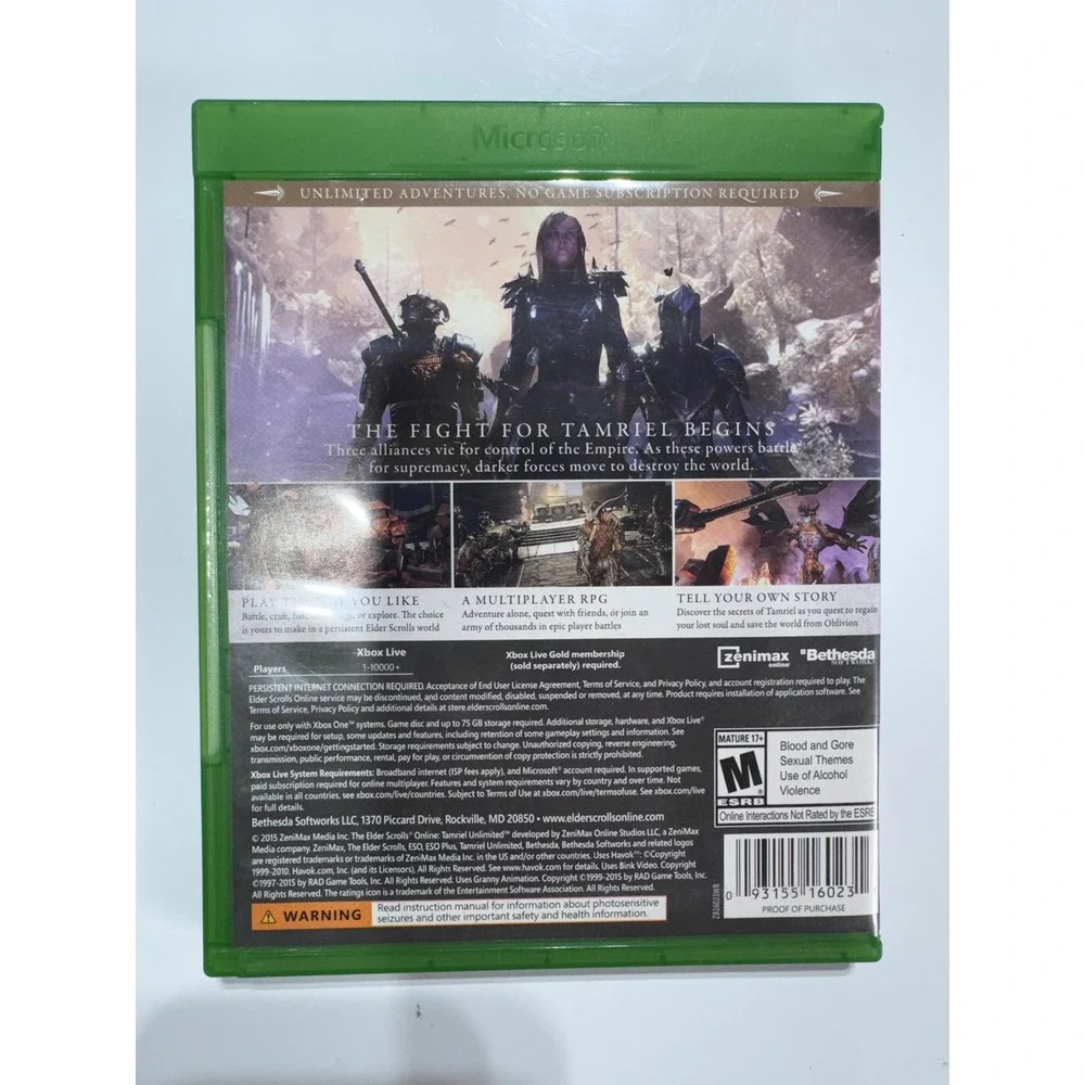 Bethesda The Elder Scrolls Online Tamriel Unlimited Xbox One‎ Game MMORPG Tested